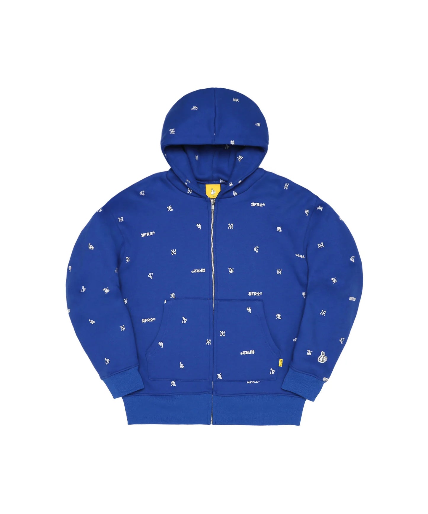 Full Pattern Icon Logo Zip‐up Hoodie