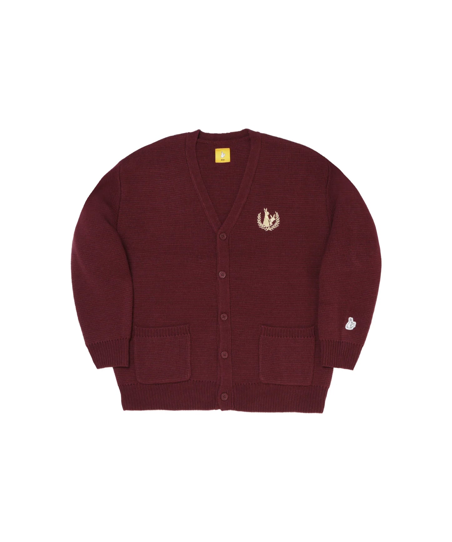 Embroidery Emblem Logo Knit Cardigan