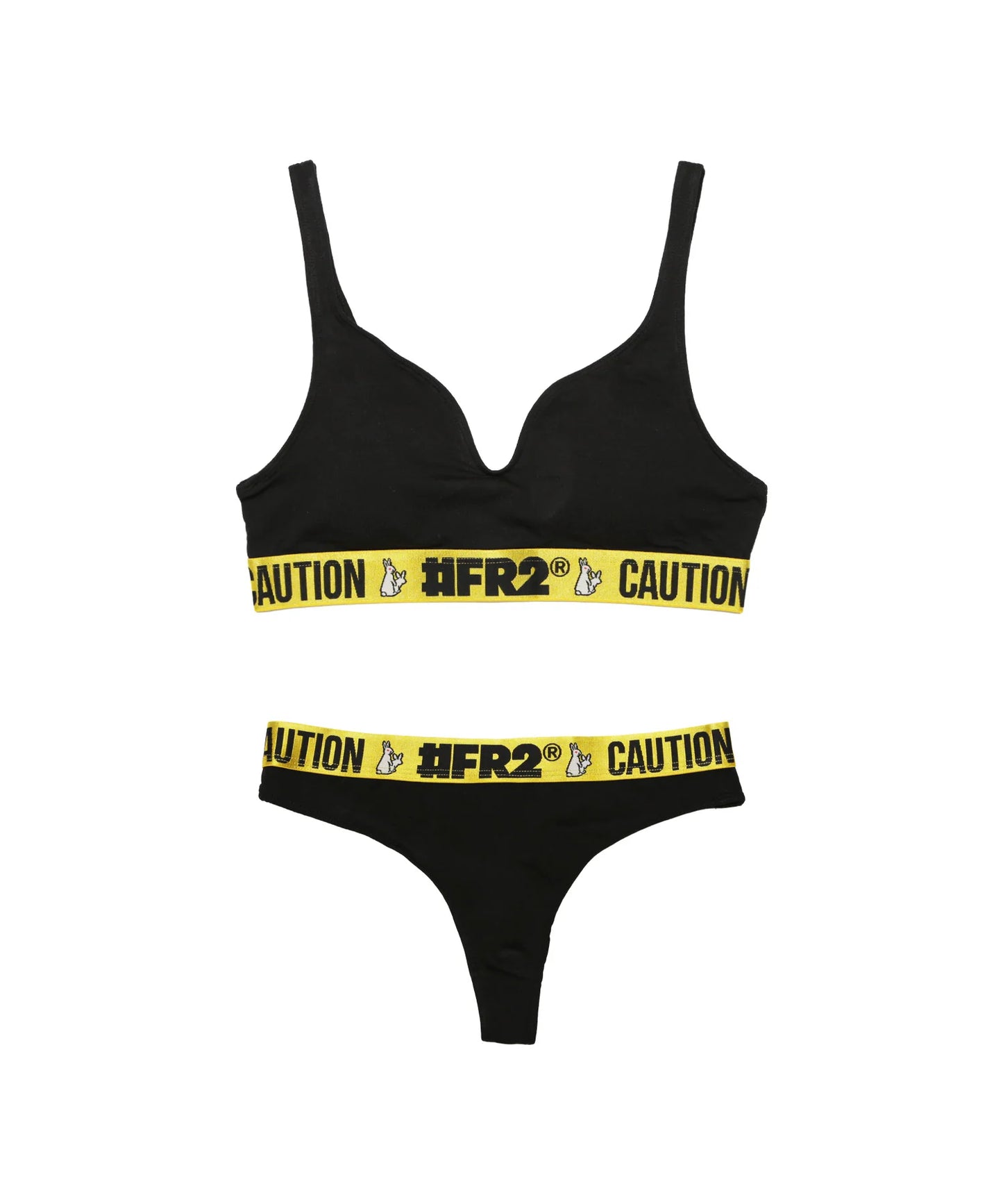 Back Open Bra ＆ Logo Thong Set[FRA1371]