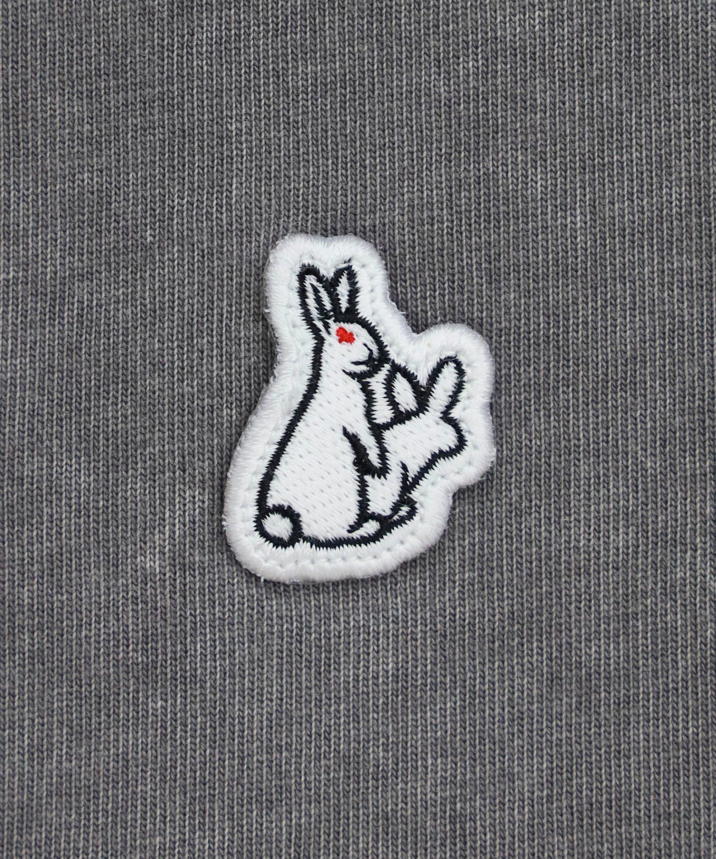 Acid Wash Embroidery Rabbit Paisley Pattern T-shirt