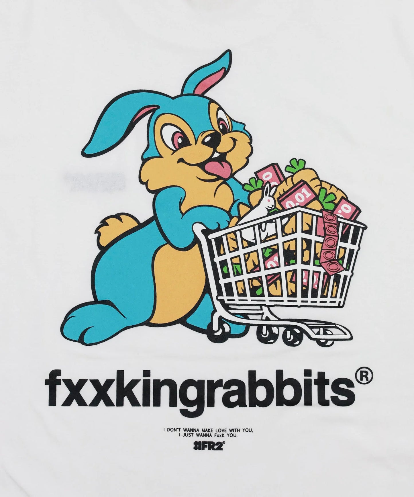 Rabbit with Shopping Cart T-shirt