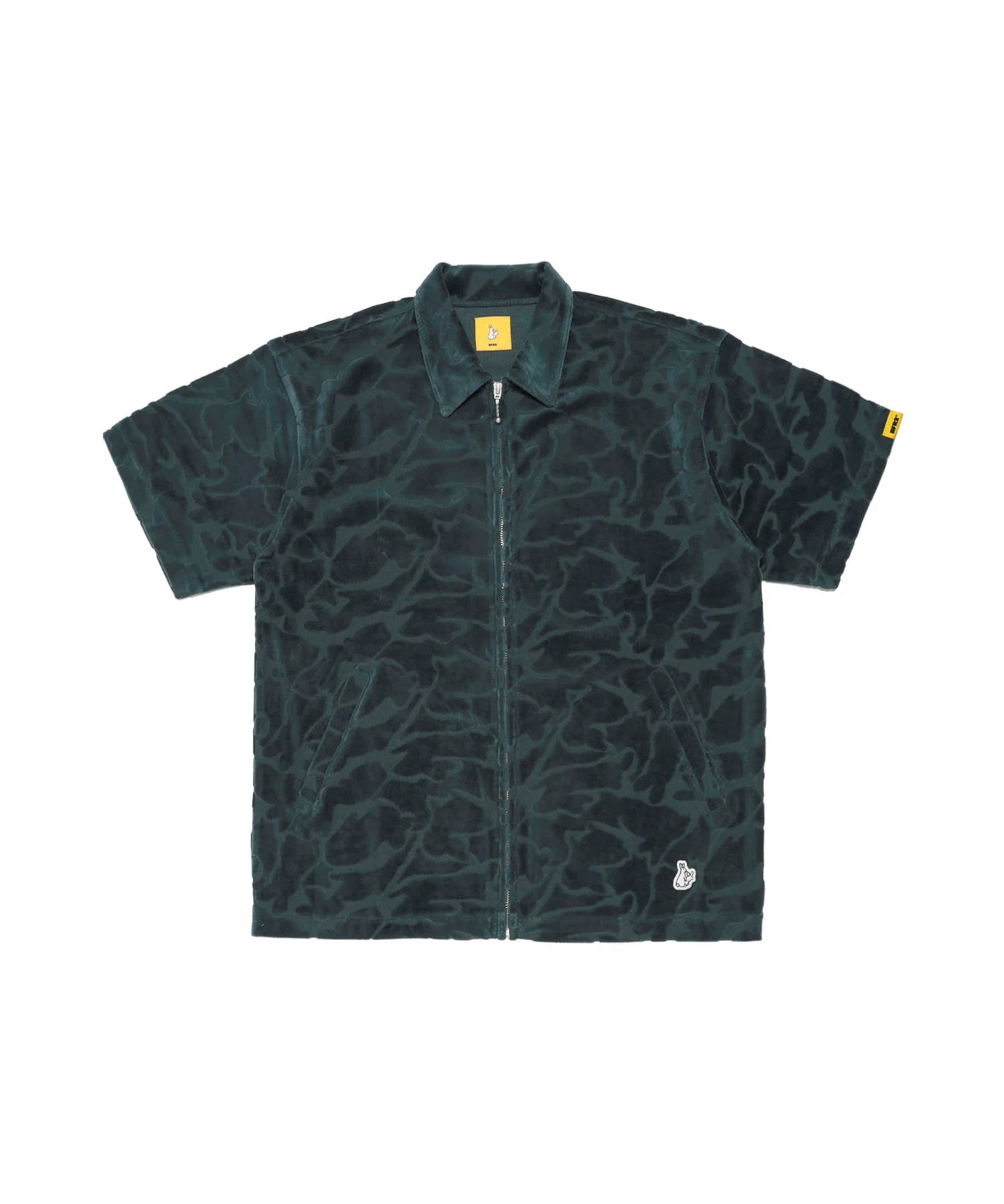Pile Jacquard Rabbits Camo Short Sleeve Shirt