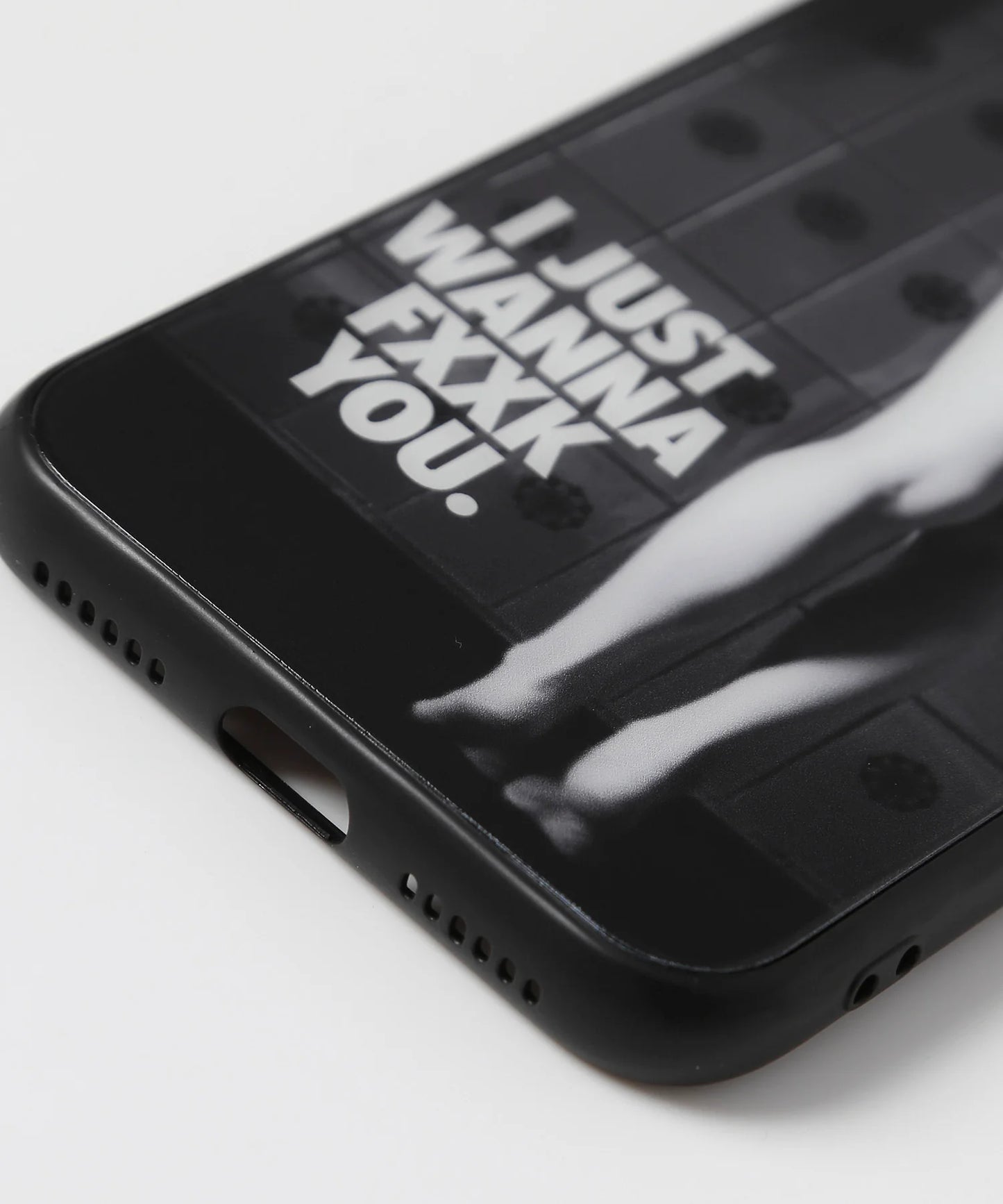 Semi nude iPhone XS Max Glass Case(I JUST WANNA FXXK YOU．)[FRA683]