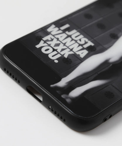 Semi nude iPhone XS Max Glass Case(I JUST WANNA FXXK YOU．)[FRA683]
