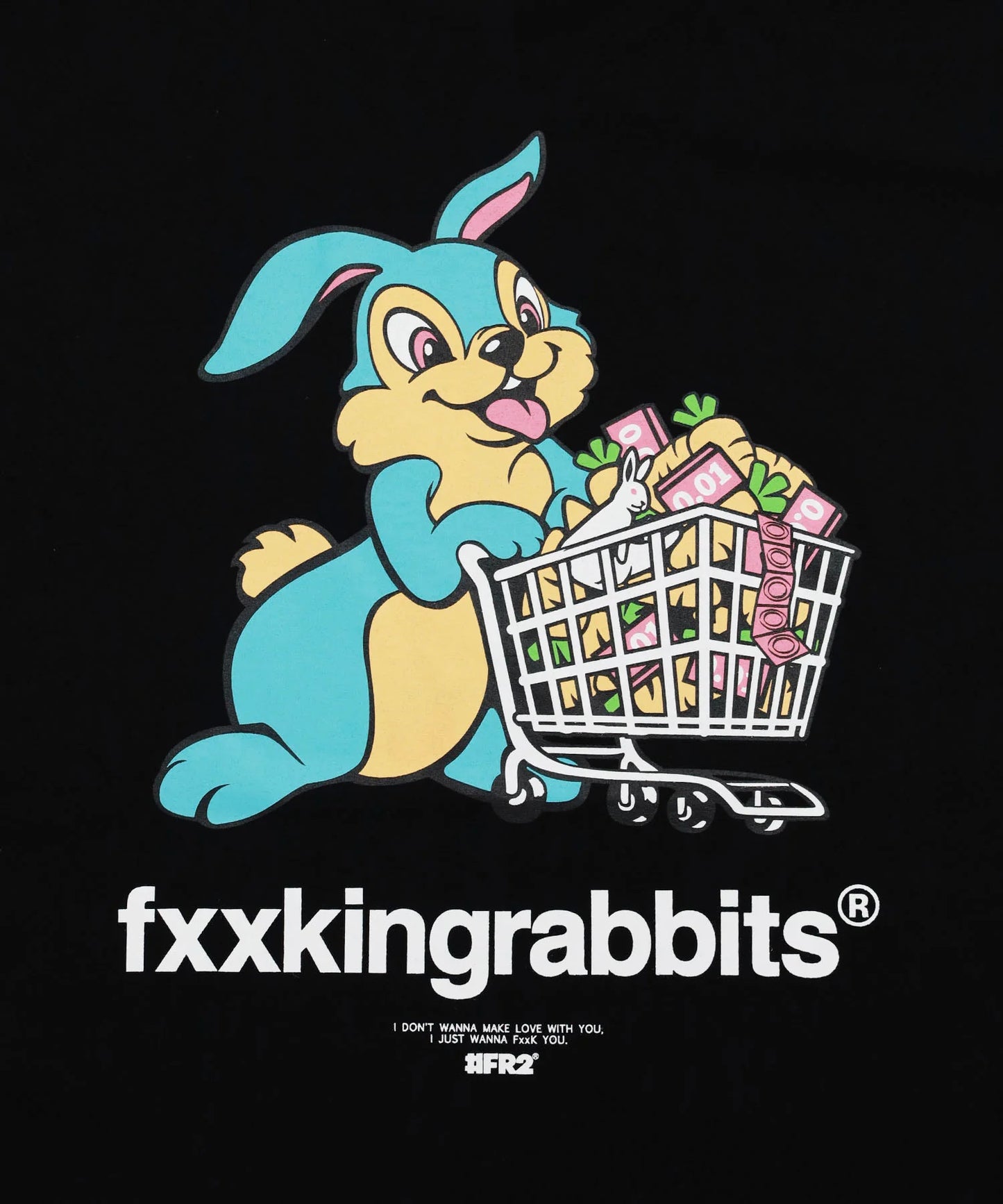 Rabbit with Shopping Cart T-shirt