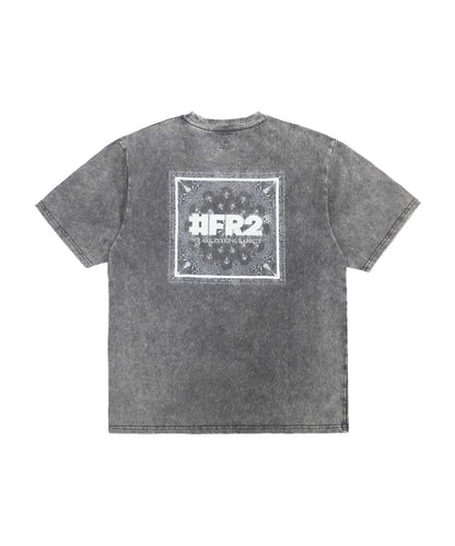 Acid Wash Embroidery Paisley T-shirt