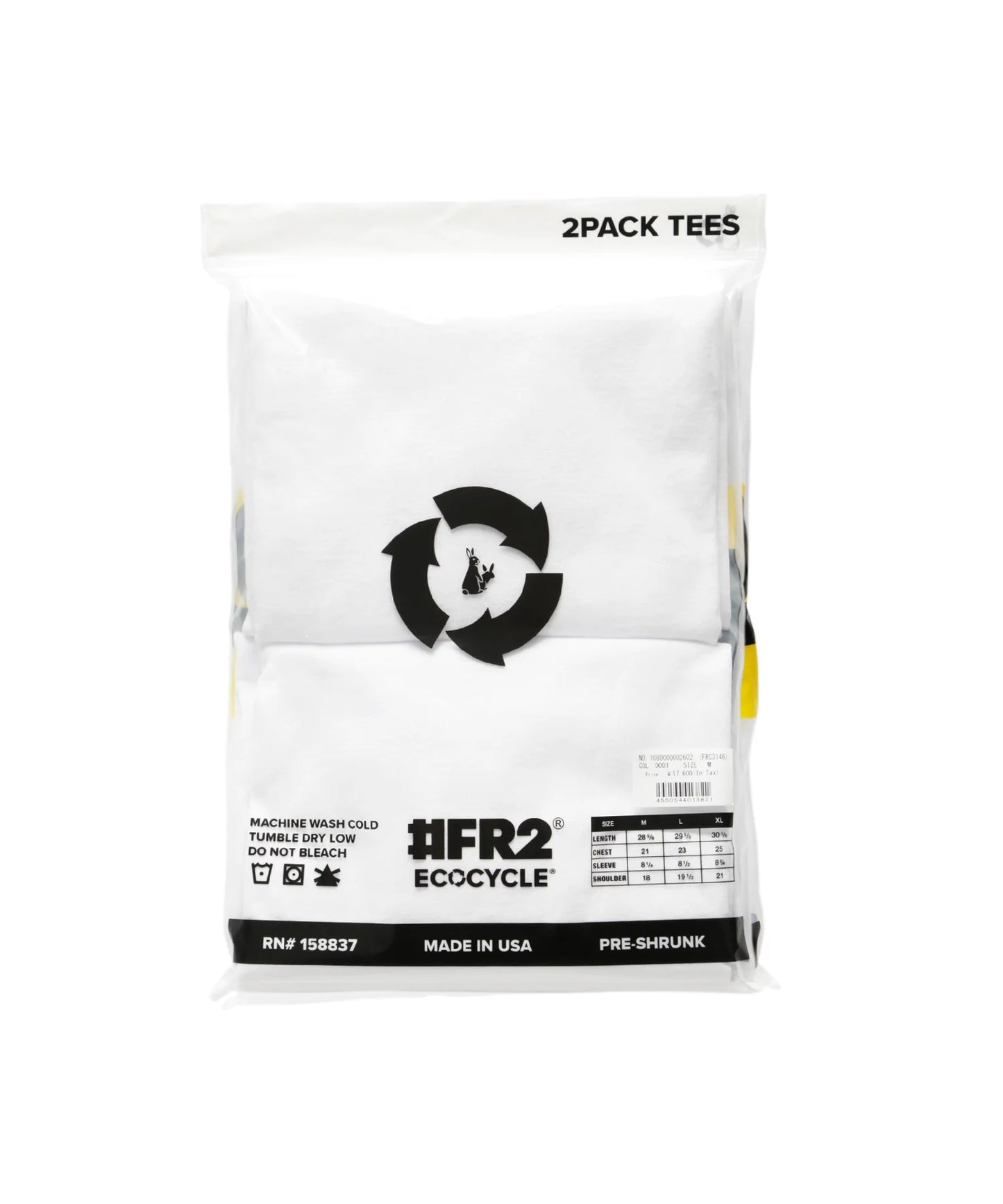 #FR2 ECOCYCLE Plain T-shirt 2-Pack