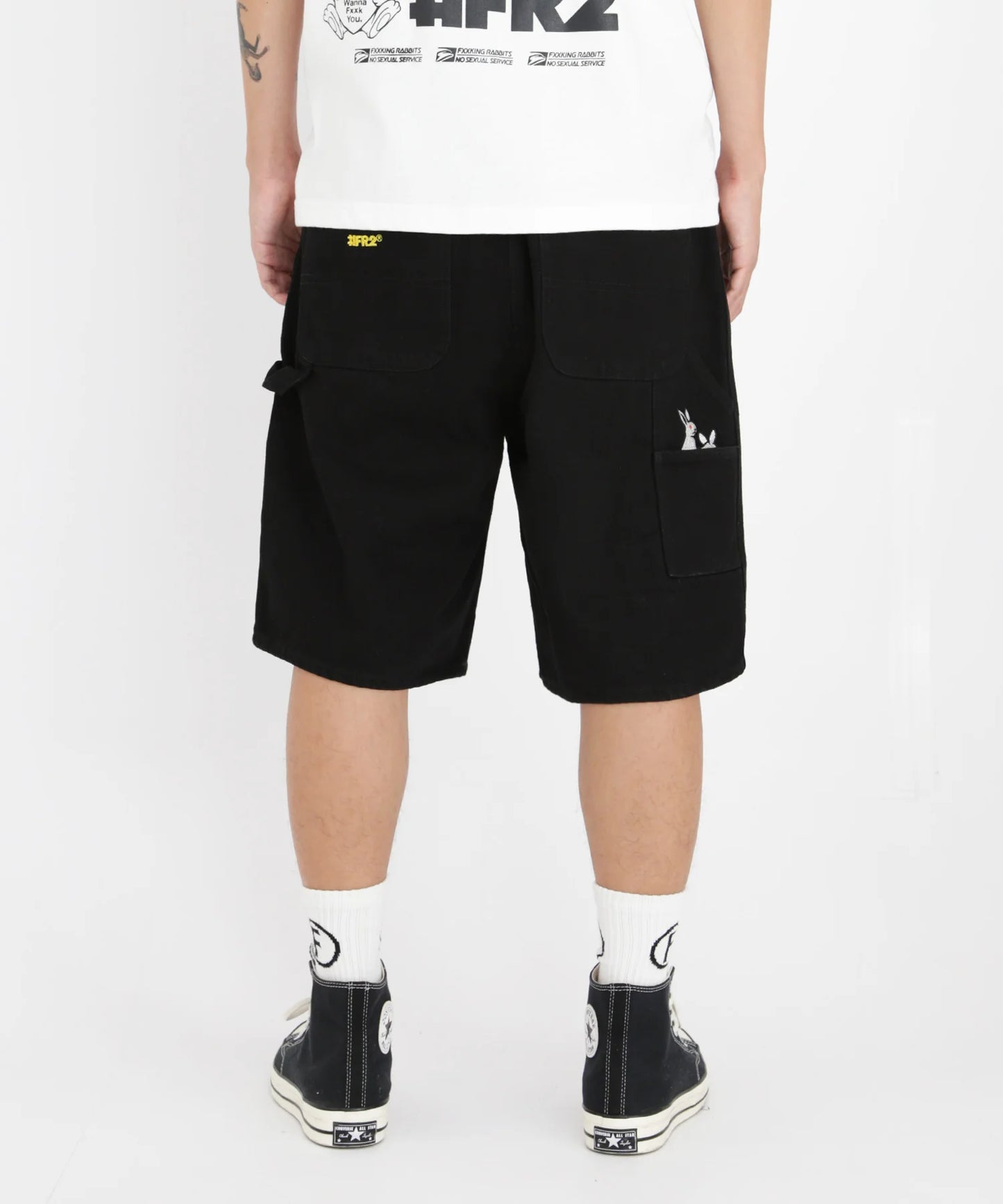 Back Pocket Icon Out Denim Short Pants