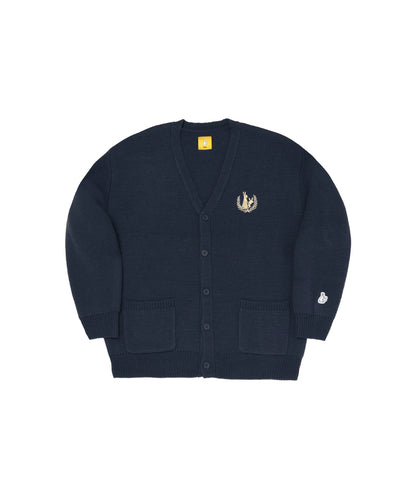 Embroidery Emblem Logo Knit Cardigan