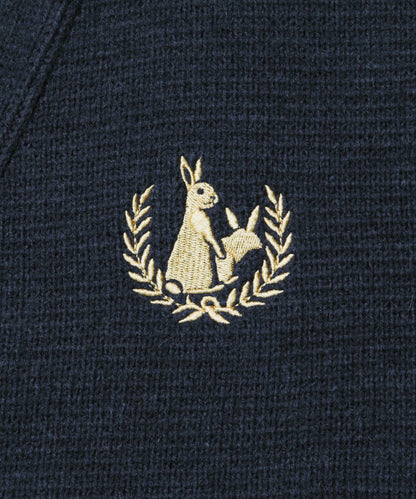 Embroidery Emblem Logo Knit Cardigan