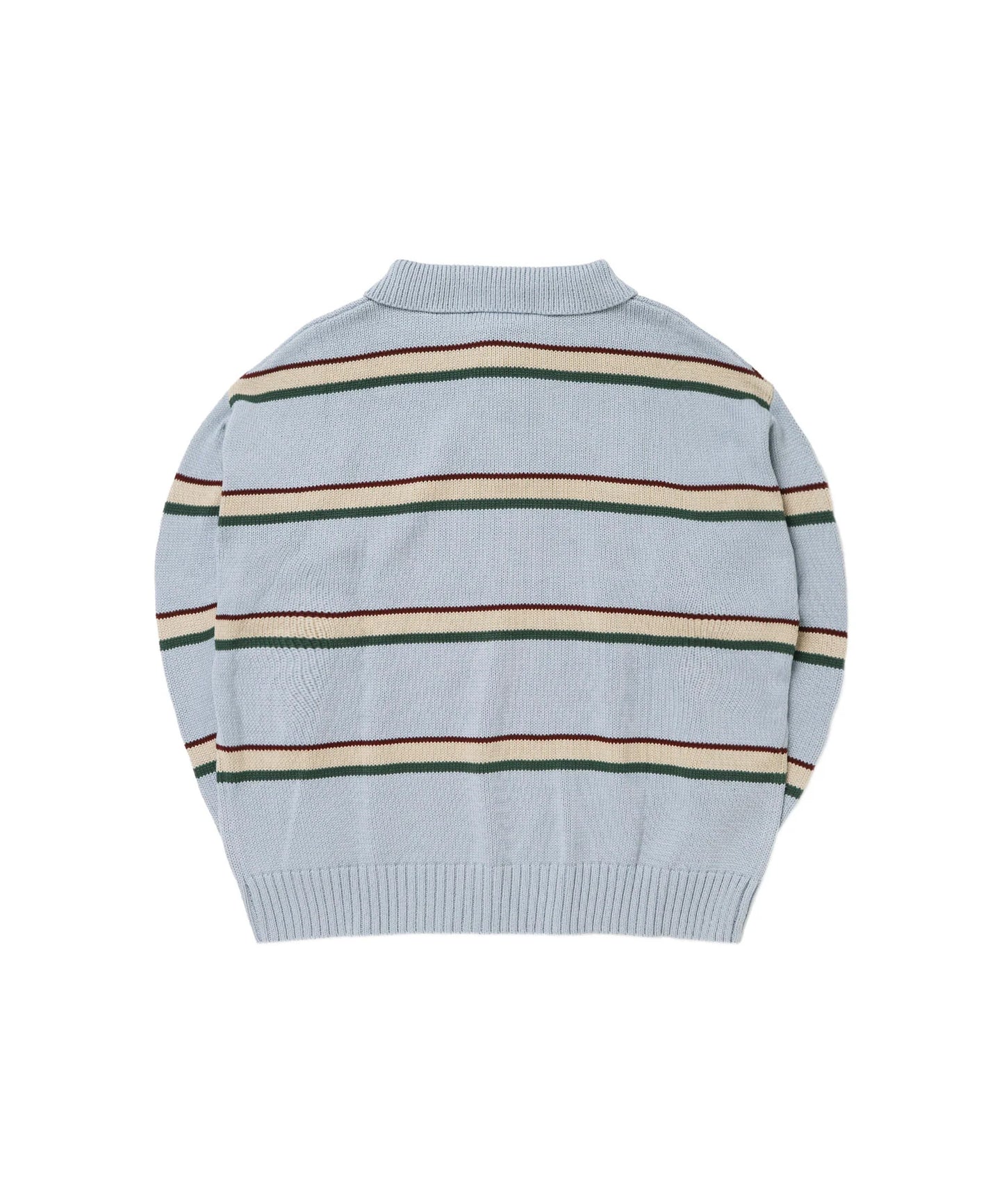 Multi Stripe Knit Longsleeve Polo shirt