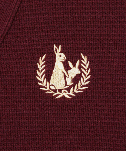 Embroidery Emblem Logo Knit Cardigan