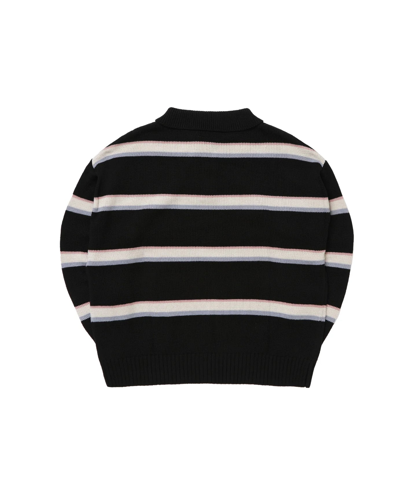 Multi Stripe Knit Longsleeve Polo shirt