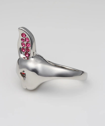 #FR2 Crystal Fxxking Rabbit Face Ring[FRA511]