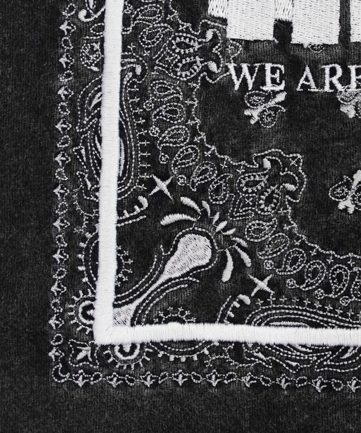 Acid Wash Embroidery Paisley T-shirt