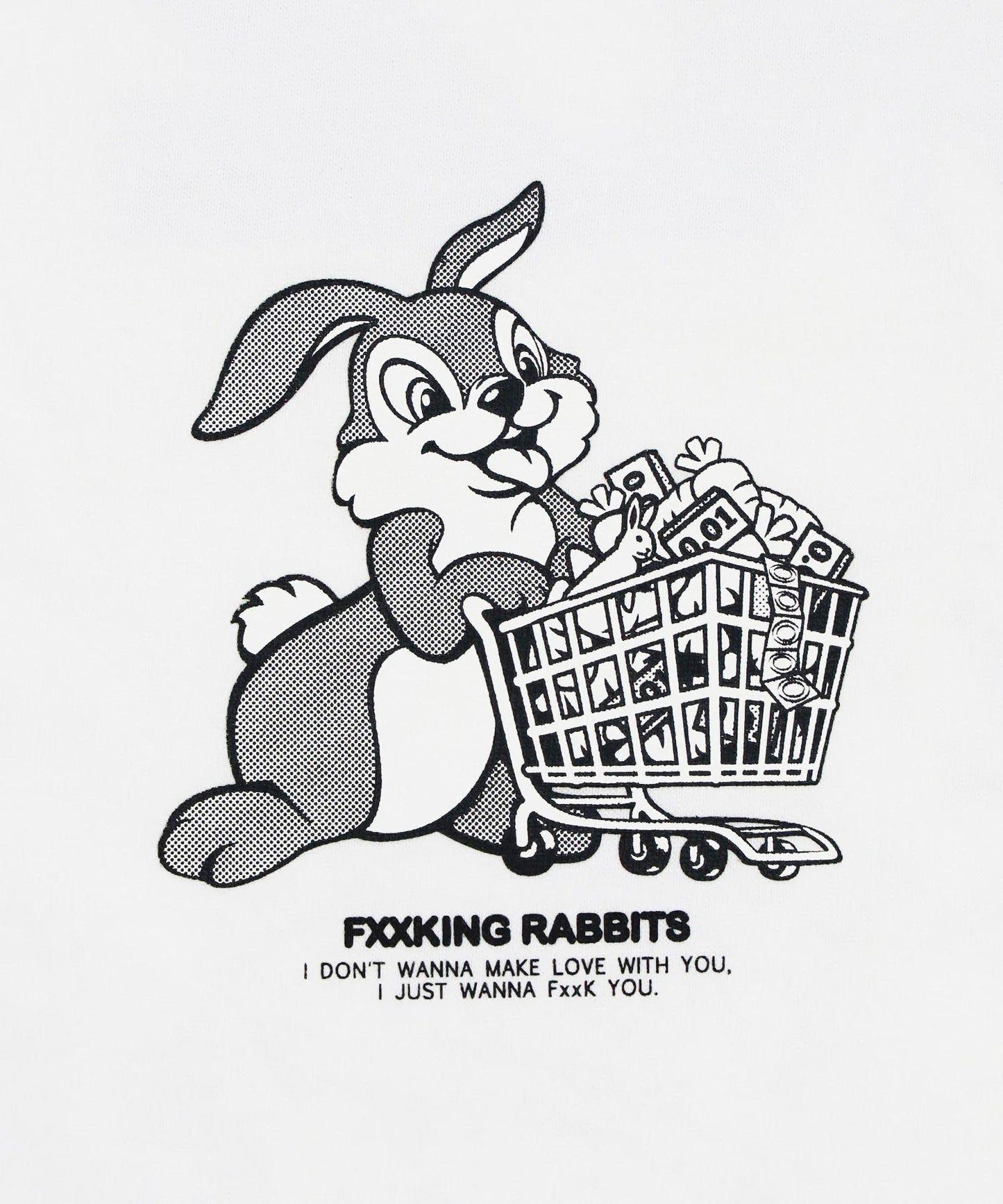 Rabbit with Shopping Cart Long-sleeve T-shirt[FRC4117]