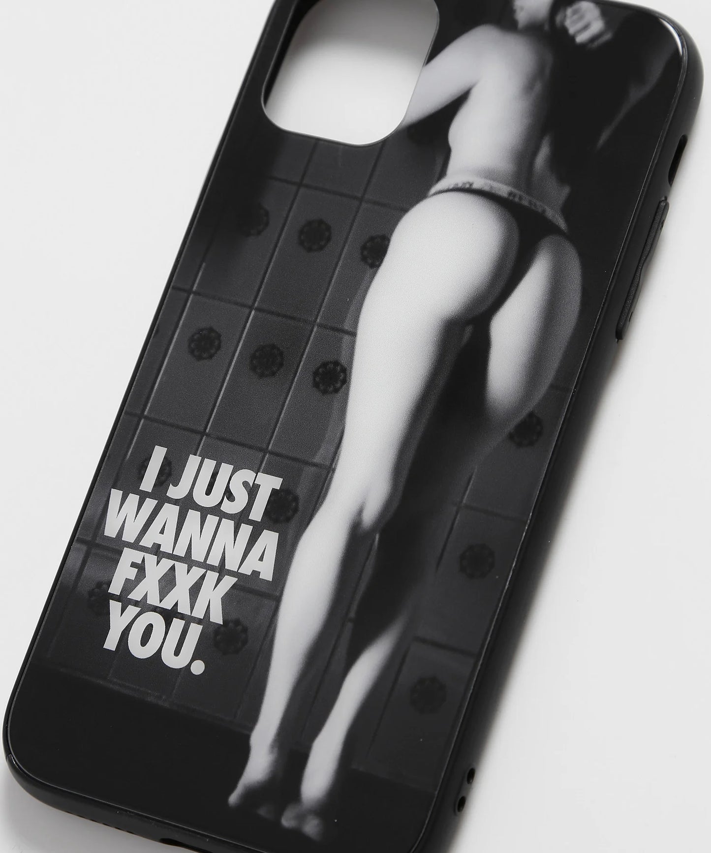 Semi nude iPhone 11 Pro Max Glass Case(I JUST WANNA FXXK YOU．)[FRA677]