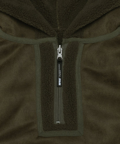 Boa Fleece Reversible Half Zip Blouson Hoodie