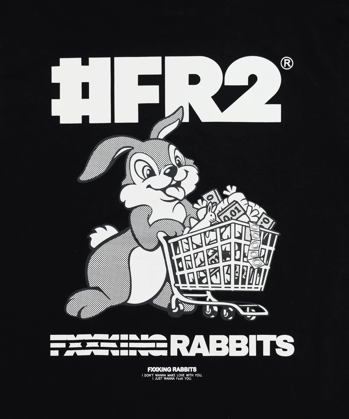 Rabbit with Shopping Cart Long-sleeve T-shirt[FRC4117]
