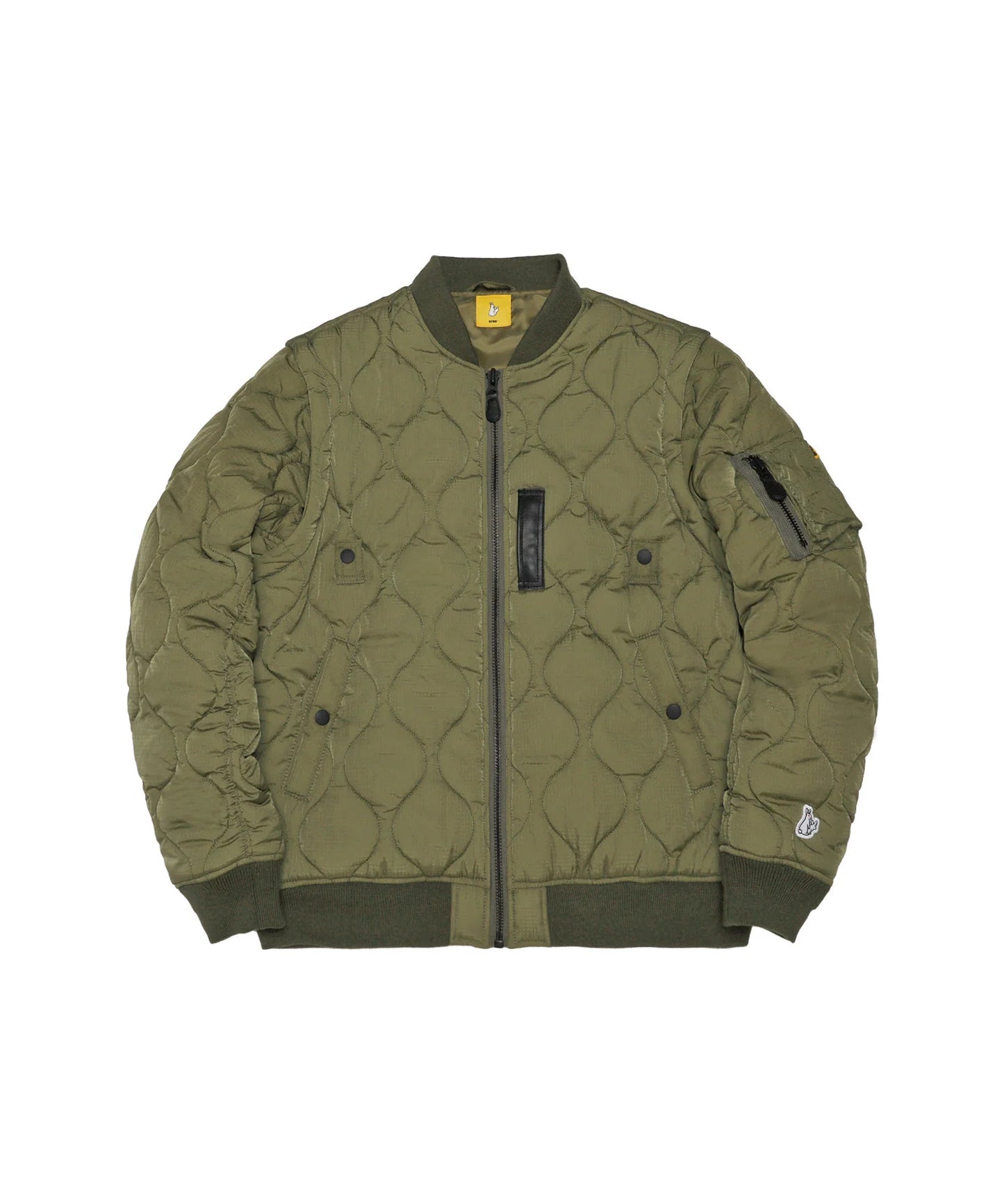 Nylon Rabbits Quilting 2Way Bomber Jacket