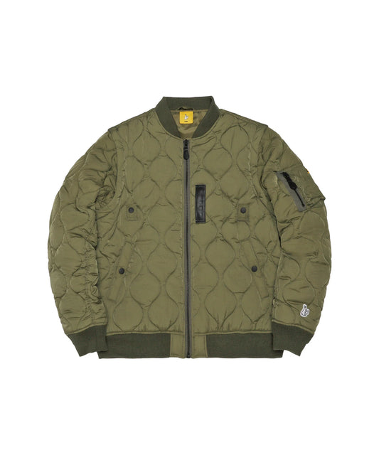 Nylon Rabbits Quilting 2Way Bomber Jacket