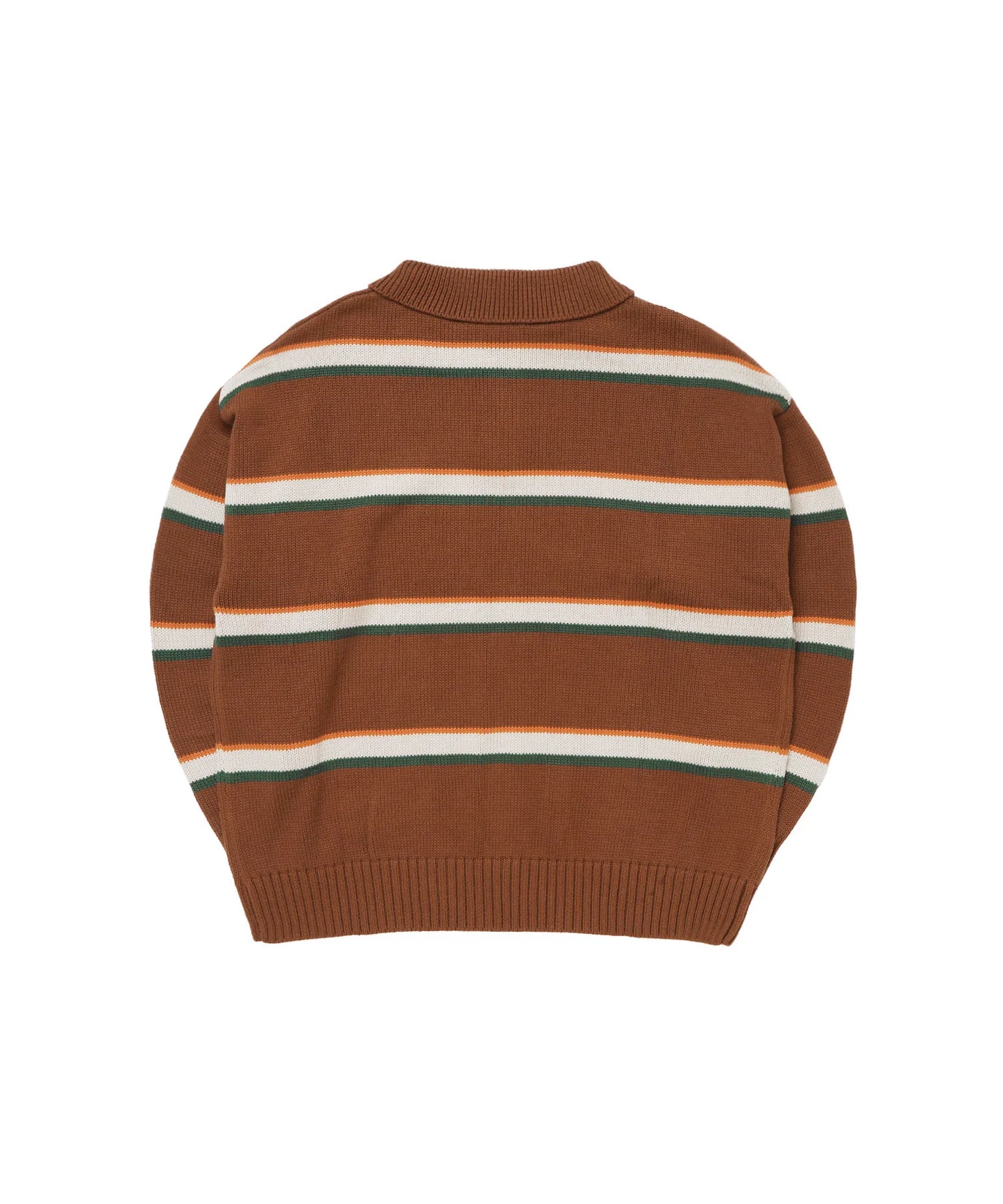 Multi Stripe Knit Longsleeve Polo shirt