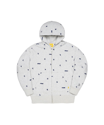 Full Pattern Icon Logo Zip‐up Hoodie