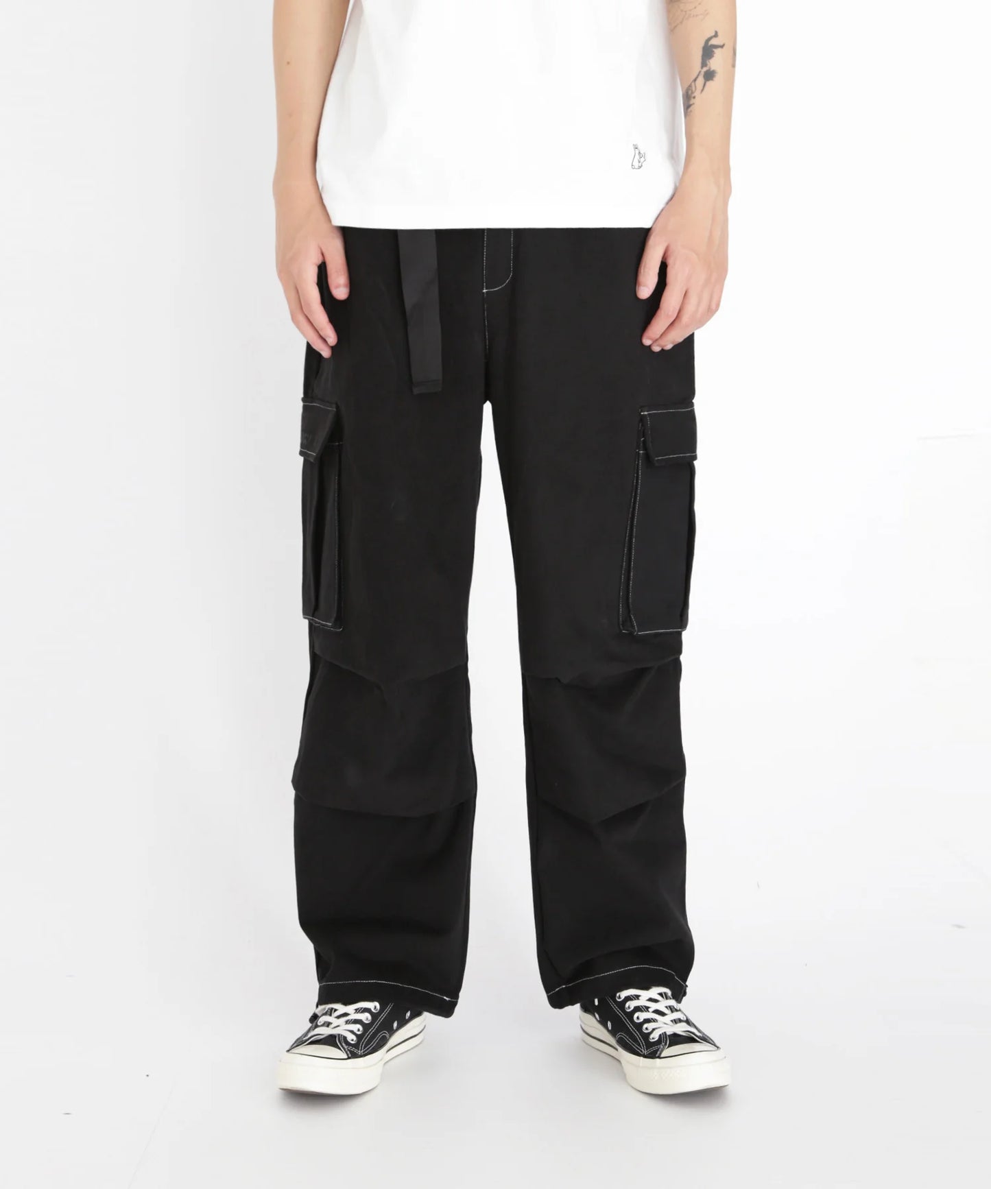 Contrast stitch Wide Pants