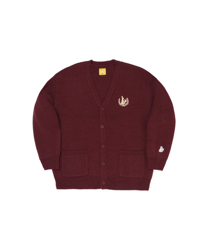 Embroidery Emblem Logo Knit Cardigan