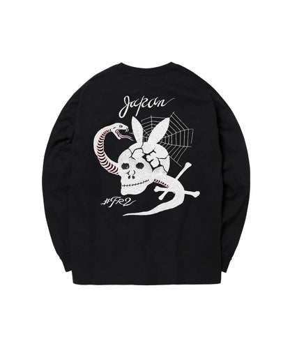Embroidery Snake ＆ Skull Longsleeve T-shirt