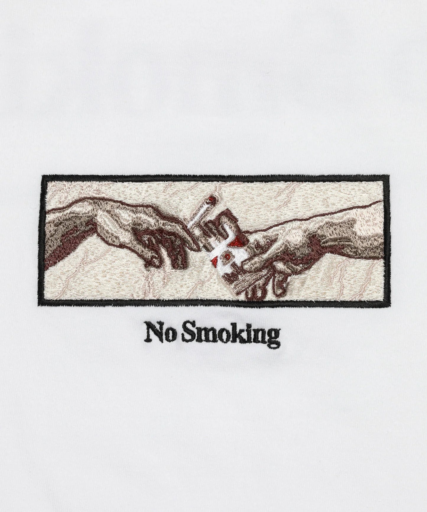 Embroidery No Smoking Art T-shirt
