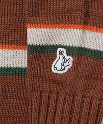 Multi Stripe Knit Longsleeve Polo shirt