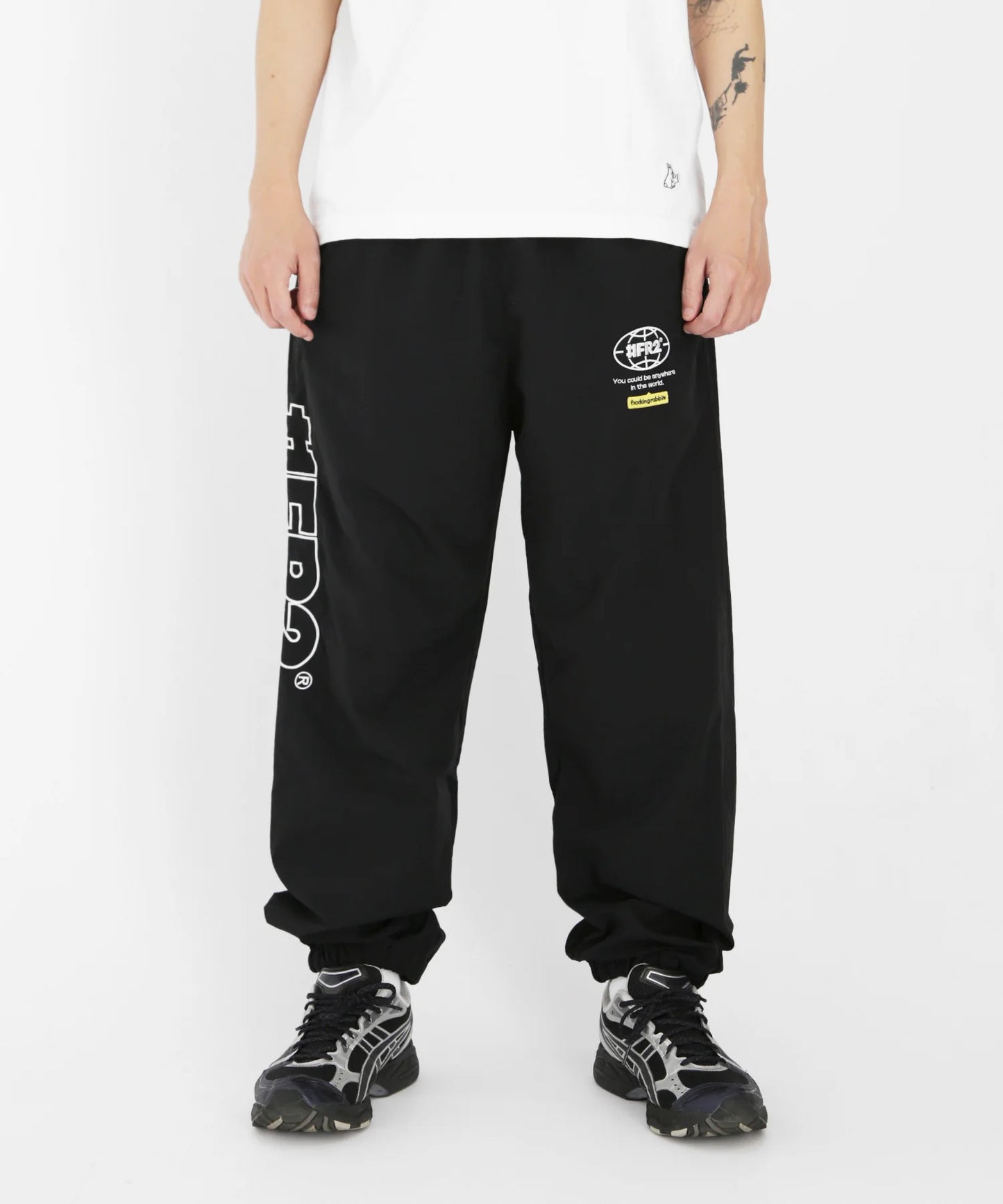 Earth Logo Embroidery Nylon Pants