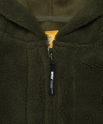 Boa Fleece Reversible Half Zip Blouson Hoodie