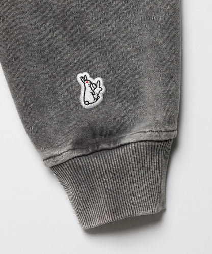 Acid Wash Embroidery Paisley Hoodie