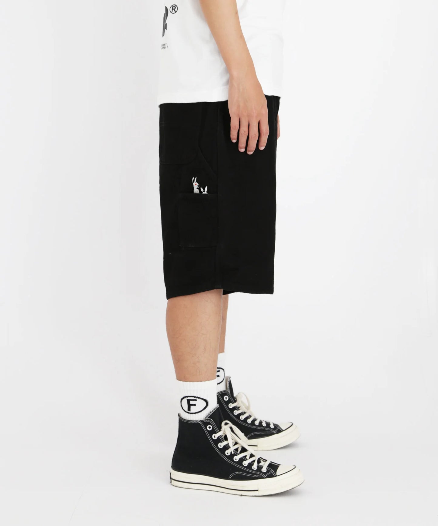 Back Pocket Icon Out Denim Short Pants