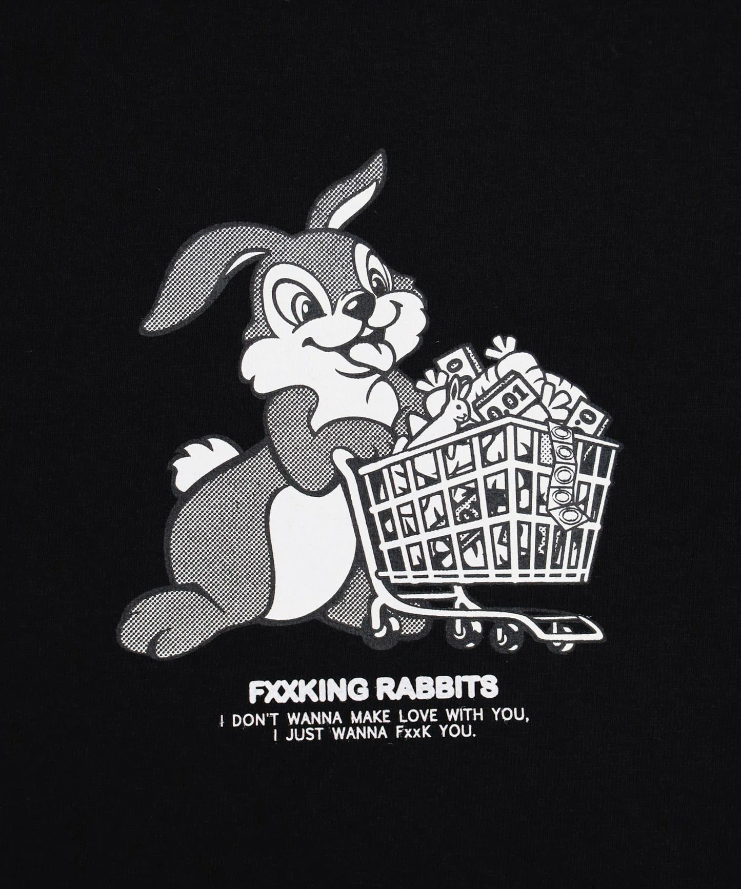 Rabbit with Shopping Cart Long-sleeve T-shirt[FRC4117]