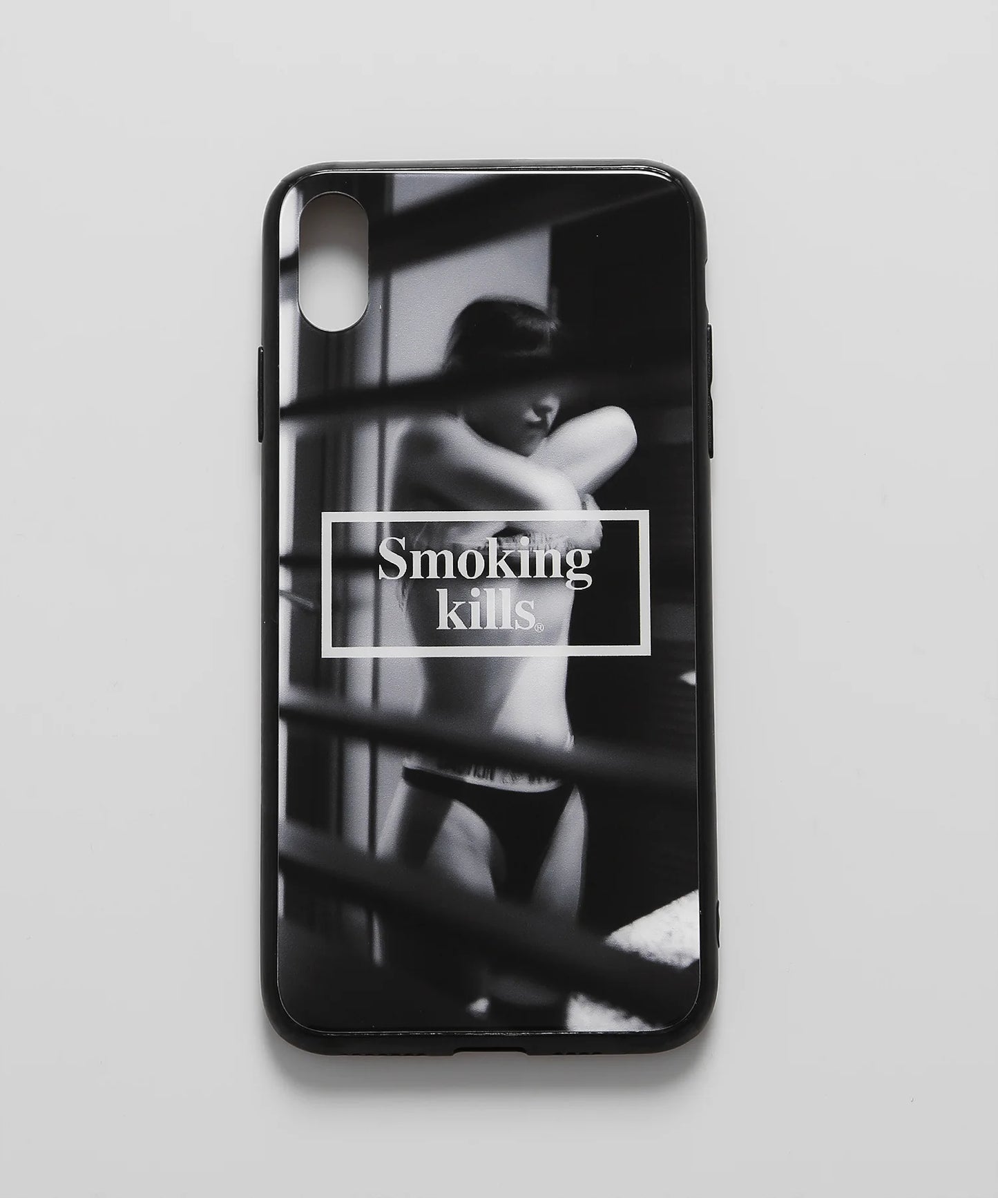Semi nude iPhone XS Max Glass Case(Smoking kills)[FRA682]