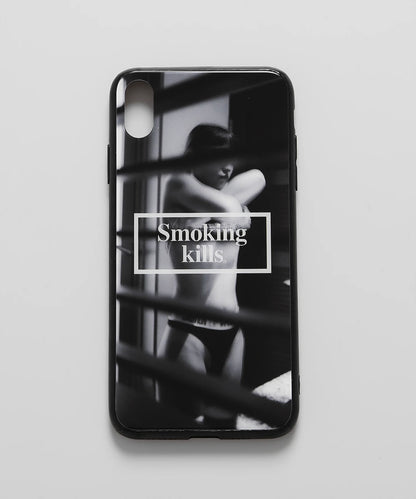 Semi nude iPhone XS Max Glass Case(Smoking kills)[FRA682]