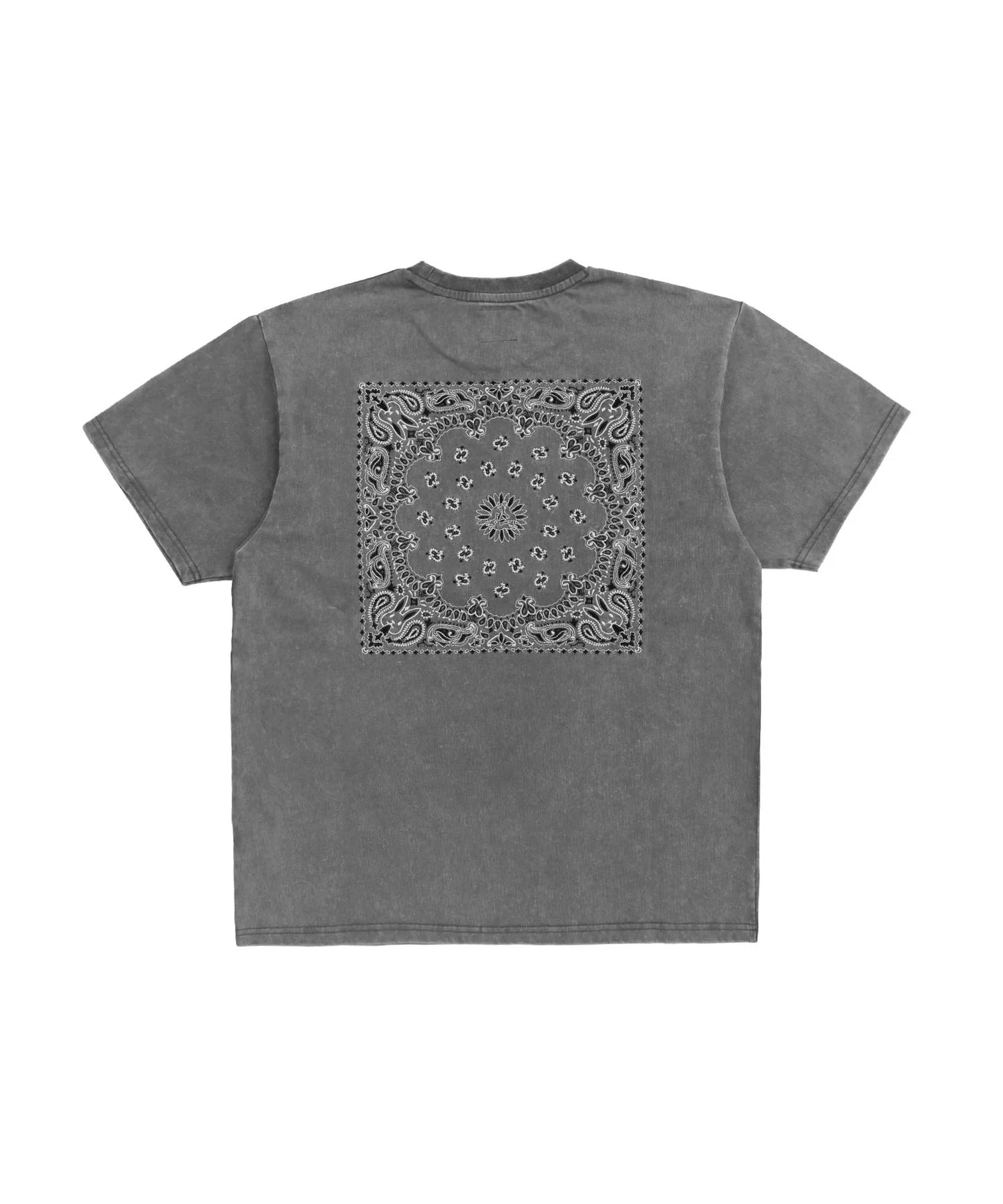 Acid Wash Embroidery Rabbit Paisley Pattern T-shirt