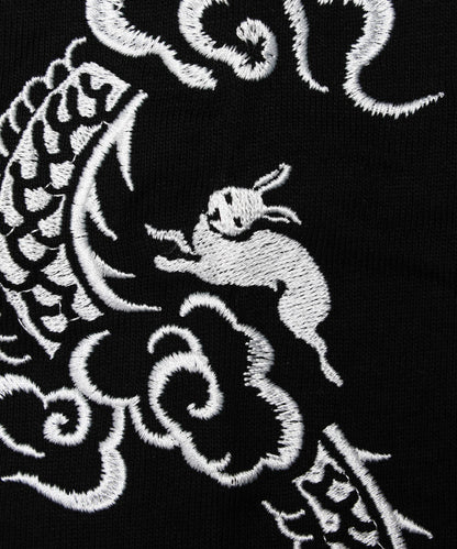 Embroidery Snake ＆ Skull Longsleeve T-shirt