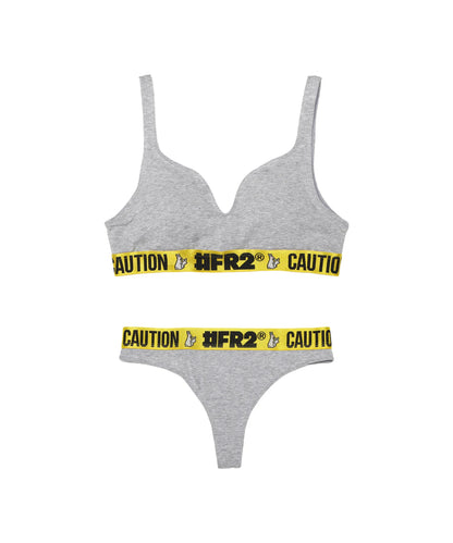 Back Open Bra ＆ Logo Thong Set[FRA1371]
