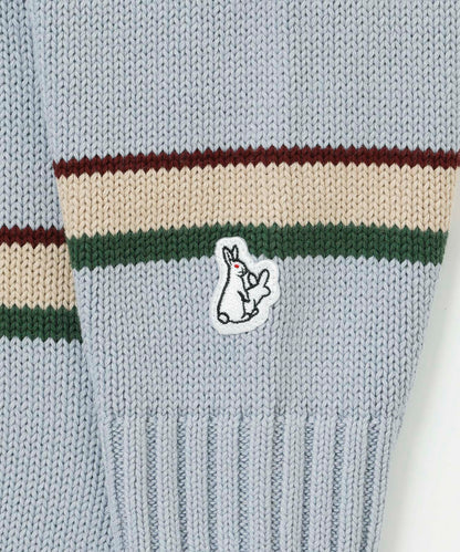Multi Stripe Knit Longsleeve Polo shirt