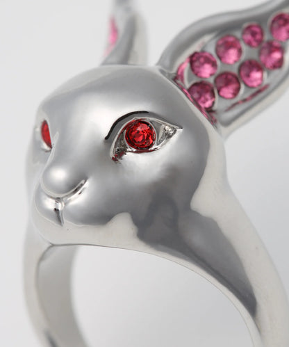 #FR2 Crystal Fxxking Rabbit Face Ring[FRA511]