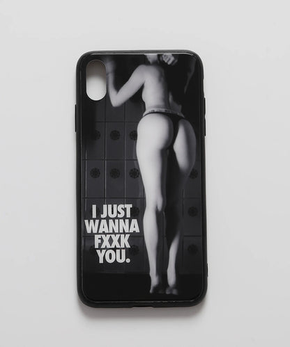 Semi nude iPhone XS Max Glass Case(I JUST WANNA FXXK YOU．)[FRA683]