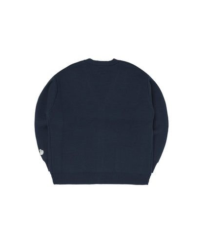 Embroidery Emblem Logo Knit Cardigan