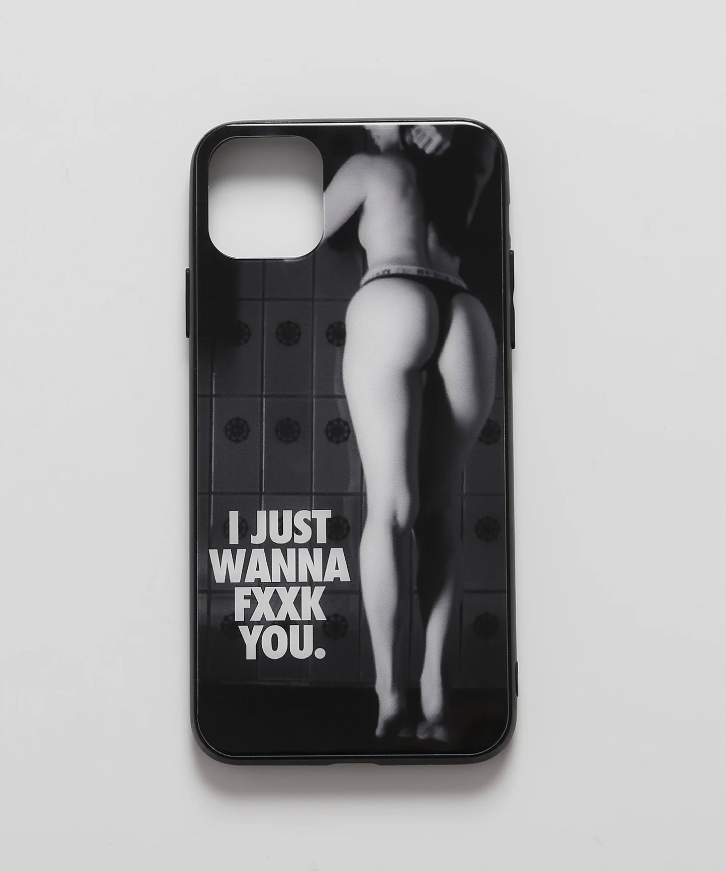 Semi nude iPhone 11 Pro Max Glass Case(I JUST WANNA FXXK YOU．)[FRA677]