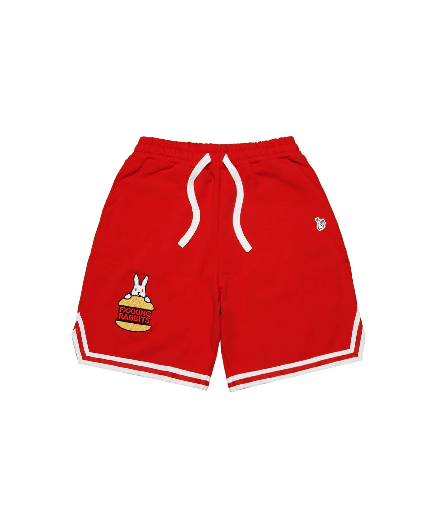 Rabbit Burger Embroidery Sweat Short Pants