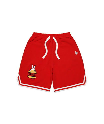 Rabbit Burger Embroidery Sweat Short Pants